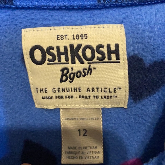 Girls size 12 Oshkosh fleece shirt - Picture 3 of 3
